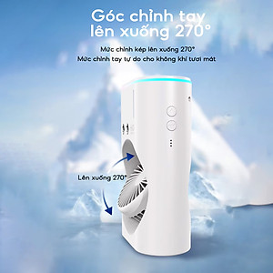 Quạt hơi nước tích điện Half Horse, xoay 180 pin 2500 mAh, thời gian sử dụng 6 tiếng, hàng chính hãng