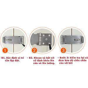 Chốt Khóa Thẳng Inox 304 KUNBE, Bản Lề Cửa Có PAT Khóa Nhiều Kích Thước 3inch/4inch/5inch