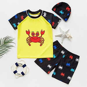 Bộ Đồ Bơi Cho Bé Hình Cua Biển BB026 MayHomes Hình Crab, Vải Thun Lạnh Bền Đẹp, Không Phai Màu, Dành Cho Bé Trai Và Bé Gái