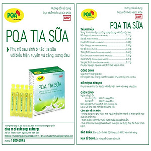 Tia Sữa PQA Giúp Thanh Nhiệt Giải Độc Và Giảm Triệu Chứng Của Tắc Sữa Ở Phụ Nữ Đang Cho Con Bú Hộp 10 Ống