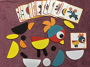 Ghép hình tư duy theo thẻ Montessori