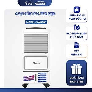 Quạt Tích Điện Điều Hòa SOWUN SW808S, Công Suất 40W Vừa Tích Điện Vừa Làm Mát Bằng Hơi Nước