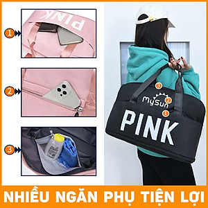 Túi du lịch 2 tầng cỡ lớn chống nước siêu nhẹ cho nam nữ chính hãng cao cấp MySun PINK