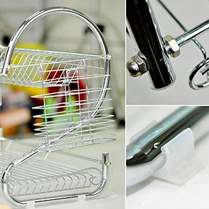Kệ Úp Bát Đĩa 2 Tầng Inox Có Khay Hứng Nước Tiện Dụng, Kệ Úp Bát Nhỏ Gọn Giúp Tiết Kiệm Không Gian Nhà Bếp - Ngăn Nắp - Sang Trọng
