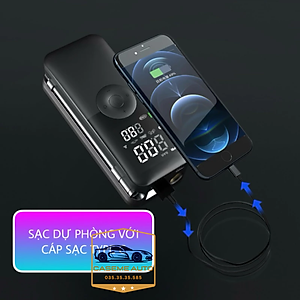 Máy Bơm Lốp Mini Cầm Tay CARSUN C3106 – Pin 4000mAh, Bơm Không Dây, Công Suất 40W, Tích Hợp Đèn LED & Sạc Dự Phòng