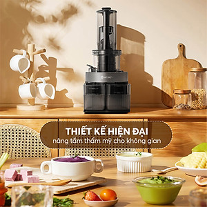 Máy ép chậm Elmich JEE-8759, công suất 240W mạnh mẽ ép kiệt bã, giữ lại chất dinh dưỡng và hương vị trong trái cây,độ ồn dưới 58dB, ép kiệt tới 98% - Hàng chính hãng