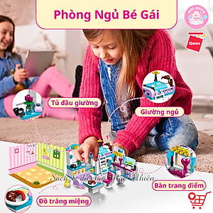 Đồ chơi lắp ráp, xếp hình Qman 4801 - Phòng của bé gái (194 mảnh ghép) - Dành cho bé từ 6 tuổi