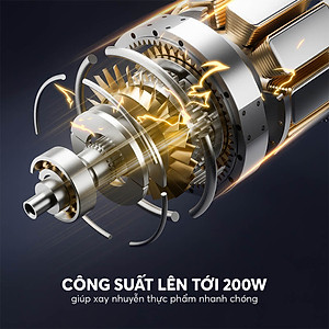 Máy xay thịt, xay thực phẩm cho bé Elmich CHE-8665, 6 lưỡi inox 304 xay nhanh, nhuyễn mịn, đảo trộn đồng đều các loại thực phẩm, an toàn tuyệt đối với trẻ nhỏ - Hàng chính hãng