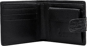 Ví Nam Da Cá Sấu Nút Bấm Huy Hoàng HT2216 (12.5 x 10 cm) - Đen