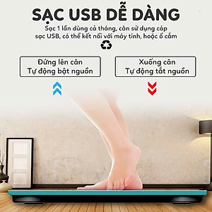 Cân Điện Tử Bluetooth Sạc USB, Cân Sức Khỏe Thông Minh Kết Nối App Đo Chỉ Số Cơ Thể Chính Xác - HÀNG CHÍNH HÃNG MINIIN