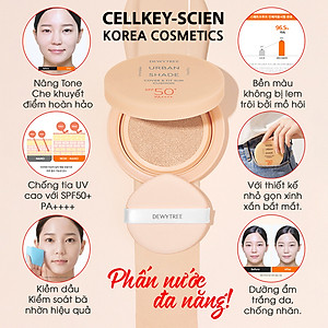 Phấn Nước Che Khuyết Điểm Nâng Tone Kiềm Dầu Chống Nắng Dưỡng Da Dewytree Urban Shade Cover & Fit Sun Cushion SPF50+ PA++++(14g)