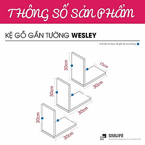 Kệ gỗ trang trí phòng khách gia đình SMLIFE Wesley