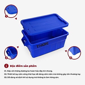 Thùng nhựa  đa năng chịu lực THOR 75L thương hiệu TRUST 3012  (Kèm nắp)  phân phối bởi Cobi Home.