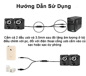 Loa vi tính để bàn SUPER BASS cực đã dòng loa cao cấp cho laptop, pc, điện thoại MÀU ĐEN 106x66mm - Hàng Chính Hãng 