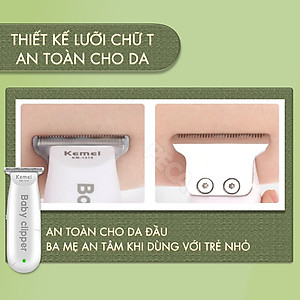 Tông đơ cắt tóc mini Kemei KM-1319 chuyên dụng cắt tóc cho bé, trẻ em sơ sinh hoạt động êm ái hạn không tiếng ồn - Hàng chính hãng