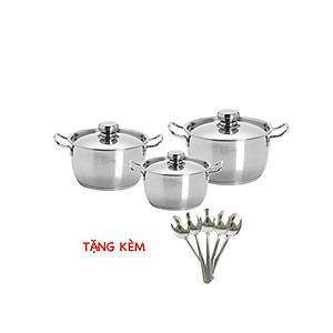 Bộ Nồi Inox 430 Bếp Từ Fivestar 3 Chiếc Nắp Inox Tặng 5 Muỗng Ăn Inox