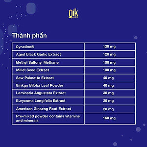 [Tặng Hộp 15v] Combo 4 Hộp 30v - Viên Uống Mọc Tóc Qik Hair For Men Ecogreen Giảm Rụng Tóc Cho Nam