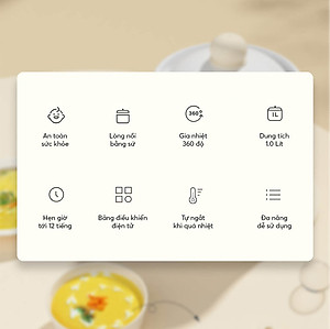 Nồi nấu chậm, nấu cháo, chưng yến 1L Elmich SCE-8524OL - Hàng Chính Hãng