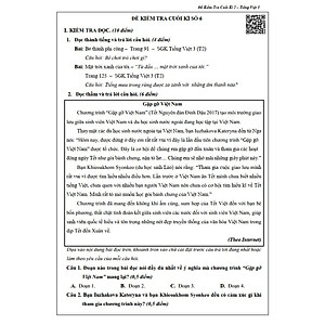Đề Kiểm Tra Tiếng Việt 3 - Tập 2
