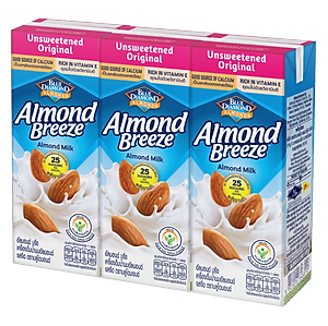 Sữa hạt hạnh nhân ALMOND BREEZE Nguyên Chất Không Đường 180ml x 3 Hộp