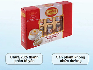 (Thùng 06 hộp) Yến Sào win'sNest Tổ Yến Chưng Sẵn 20% Không Đường (6 Lọ/Hộp) kèm túi