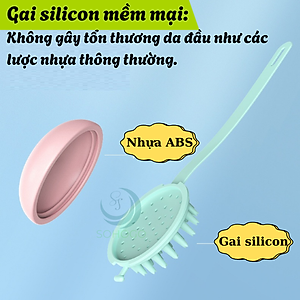 Lược Gội Đầu Massage Da Đầu Silicon- Bàn Chải Gội Đầu Thông Minh 3 trong 1- Lược Silicon Massage Tạo Bọt Gội Đầu- Cọ Gội Đầu Thư Giãn Da Đầu- Lược Gội Tạo Bọt Đa Năng Cho Tóc & Da