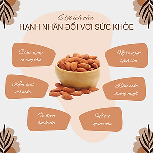 Hạnh nhân tự nhiên Sức Khỏe Xanh (Chưa rang), nhập khẩu từ Úc/Mỹ (Raw Almonds)