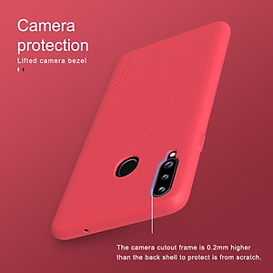 Ốp Lưng Sần chống sốc cho Samsung Galaxy A20s hiệu Nillkin Super Frosted Shield (Đính kèm giá đỡ hoặc miếng dán từ tính) - Hàng Chính Hãng