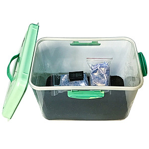 Combo hộp chống ẩm máy ảnh 10 lít (ẩm kế điện tử, 200g hạt hút ẩm xanh, tặng mút xốp) - Hàng chính hãng