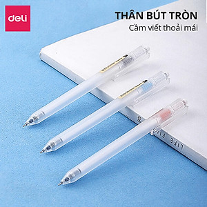 Bút Gel Bấm Bút Bi Nước Mực Màu Đen Deli Phù Hợp Viết Sổ Calligraphy Ngòi 0.38mm Dành Cho Văn Phòng Học Sinh
