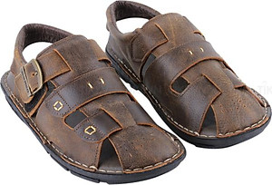 Giày Sandal Nam Da Bò Cao Cấp SUNPOLO SUSDA20N - Nâu