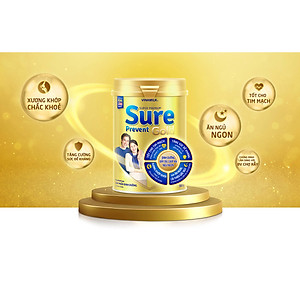 Sữa bột Vinamilk Sure Prevent Gold giúp hệ xương khớp chắc khỏe lon 900g