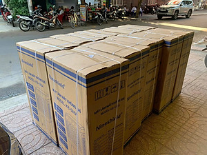 Quạt điều hòa Nineshield KB-588A 45L + tặng 2 đá khô có bánh xe, Motor đồng bền bỉ, êm ái, tiết kiệm điện, dễ dàng vệ sinh, hàng nhập khẩu