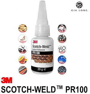 Keo dán đa năng siêu dính 3M PR100 SCOTCH WELD 20g, siêu dính siêu bền mau khô dễ sử dụng, đặc biệt không hóa trắng, không phát sinh nhiệt