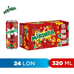 Thùng 24 Lon Nước Ngọt Có Gas Mirinda Xá Xị (320ml/Lon)