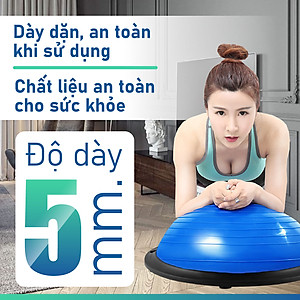 BG Bóng tập YOGA bóng thăng bằng GREY  58x20cm kèm bơm bóng,Bosu Bóng Tập Cân Bằng Bosu tập thể dục,Bóng đẹp Yoga Tại Nhà Cao Cấp ( hàng nhập khẩu)