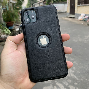 Ốp lưng da cao cấp dành cho iPhone 11 Pro - Màu đen