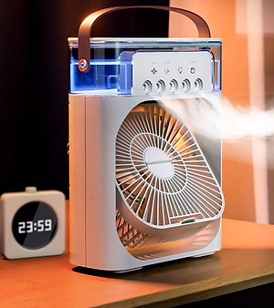 Quạt Hơi Nước Để Bàn Mini Có Đèn LeD 3 Tốc Độ Gió