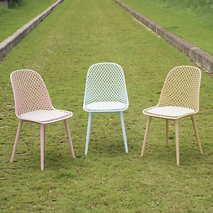 Ghế nhựa đúc tựa lưng đan lưới