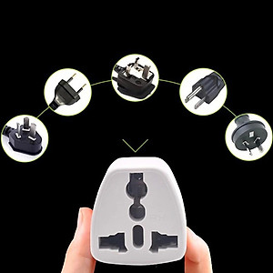 Giắc ổ cắm chuyển đổi đầu 3 chân sang 2 chân nguồn 220V thông thường - Hàng chính hãng