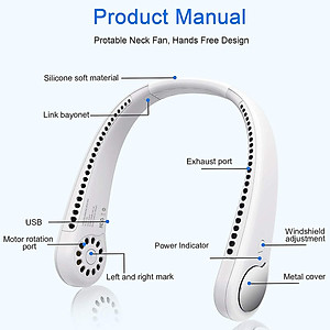 Quạt Đeo Cổ Mini Tích Điện Không Cánh Quạt Cầm Tay Mini Tiện Dụng Cho Người Tập GYM, Thể Thao, Văn Phòng HÀNG CHÍNH HÃNG