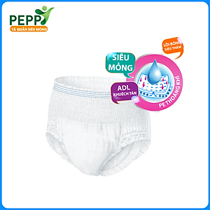 Combo 6 gói Tã/Bỉm Quần Người Lớn, Người Già Peppy Siêu Mỏng, Siêu Thấm, Mềm Mại, Kháng Khuẩn Size M8/L7/XL7