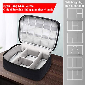 Túi Đựng Phụ Kiện Công Nghệ Chống Nước, Chống Sốc Cao Cấp – Chọn Màu - Túi Bảo Vệ Phụ Kiện Điện Thoại Máy Tính Bảng Laptop Tai Nghe Cáp Sạc Củ Sạc Pin Dự Phòng Chính Hãng Dododios