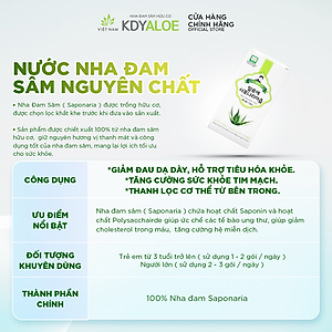 NƯỚC NHA ĐAM SÂM HỮU CƠ NGUYÊN CHẤT 100% GÓI 100ML HỖ TRỢ TIÊU HÓA