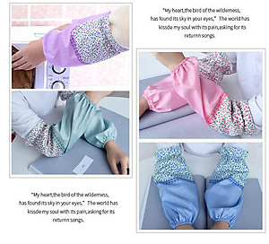 1 Đôi Bao Ống Tay Áo Làm Bếp Rửa Chén Chống Bám Bẩn Phong Cách Hàn Quốc Kẻ Sọc Vân Hoa