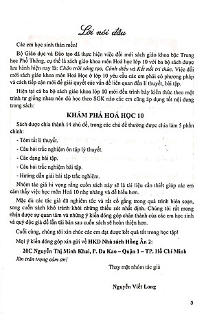 Khám Phá Hóa Học 10 ( Dùng Chung cho Các Bộ SGK Hiện Hành)