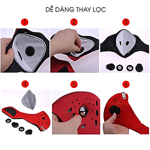 Khẩu Trang Thể Thao 2 Van Lớp Lọc Than Hoạt Tính Đa Năng Ngăn Bụi Đi Phượt Nam Nữ Unisex Legaxi