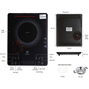 Bếp Điện Từ Electrolux ETD42SKR (2100W) - Đen - Hàng chính hãng