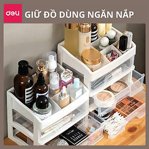 [Tặng sticker] Kệ Đựng Mỹ Phẩm Nhựa Nhiều Tầng Để Bàn Trong Suốt Có Thể Tháo Rời Deli - Kệ Đưng Đồ Trang Điểm Đồ Cá Nhân Nữ Trang Sức Hộp Lưu Trữ Văn Phòng Phẩm Decor Bàn Làm Việc Góc Học Tập - VS559 564