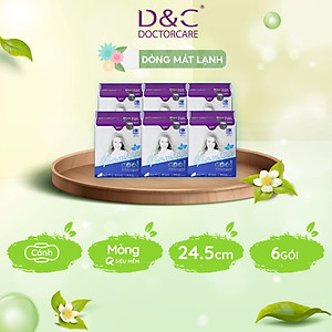 Combo 6 Băng vệ sinh thảo dược Glamiss Cool BVS ban ngày 24cm siêu khô thoáng cả ngày dài
